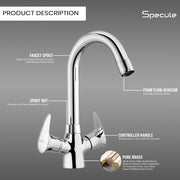 Softy Center Hole Wash Basin Mixer Tap with Swivel Spout - by Specule